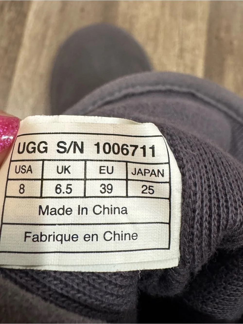 UGG Australia Camaya Charcoal Suede Sequin Knit Boots Size 8
